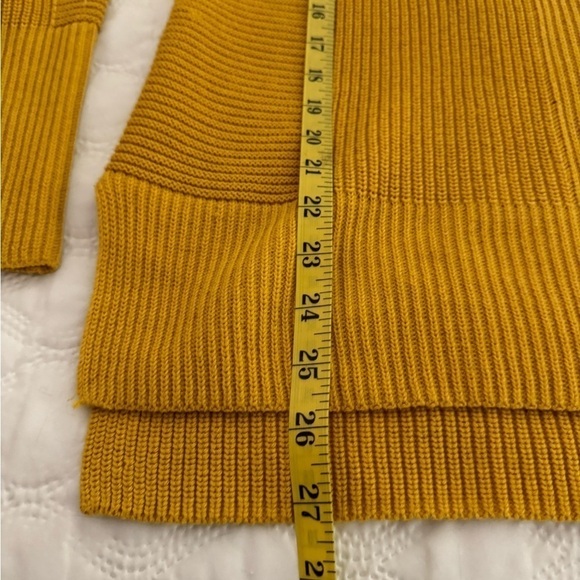 Rachel Zoe Mustard Yellow V Neck long Sweater size L - Picture 8 of 8